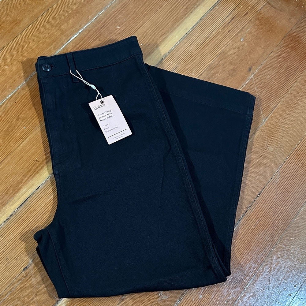 Quince Black Wide Leg Jeans